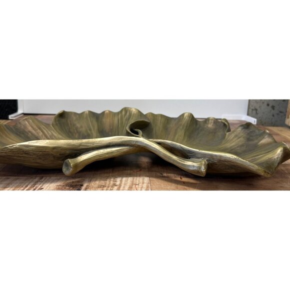 Pier 1 Decorative Tray/Bowl Ginkgo Biloba Leaves Living Room Entry Table 16 x 10 - Picture 4 of 6